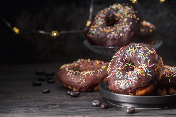 Front view delicious donuts concept