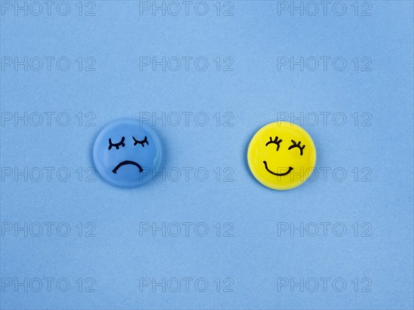 Top view faces with emotions blue monday. Resolution and high quality beautiful photo