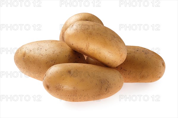 Fresh raw potato impala isolated on white