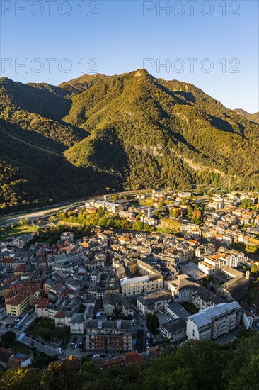 Overlook over Varallo from the Unesco world heritage site Sacro Monte de Varallo