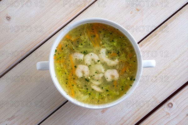 Cabbage soup with shrimps