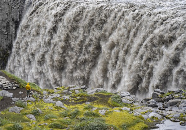 Tourist standing at a canyon