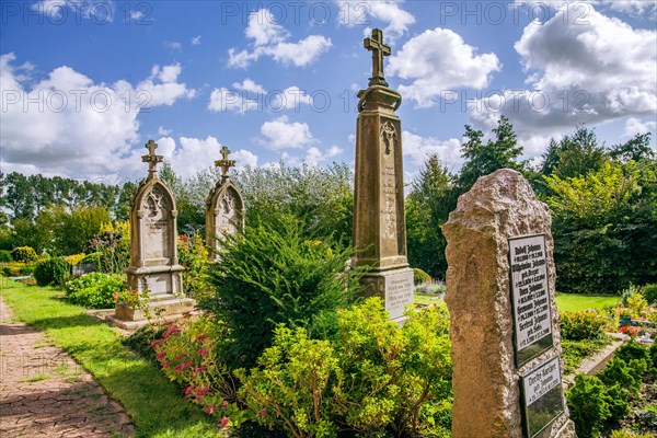 Historic gravestones at the village church