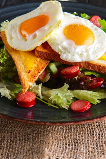 Fried eggs with toast