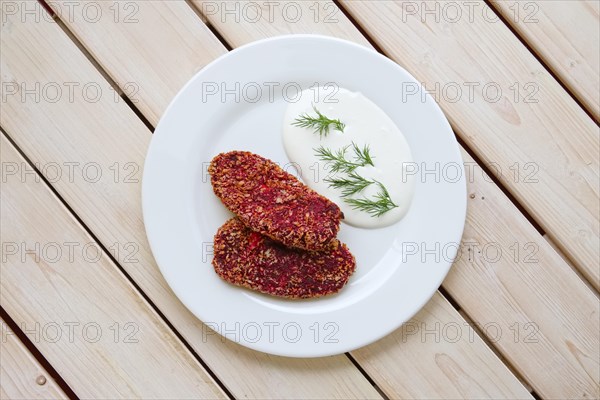 Soy and carrot lean cutlet with sour cream