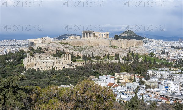 View from Philopappos Hill over the city