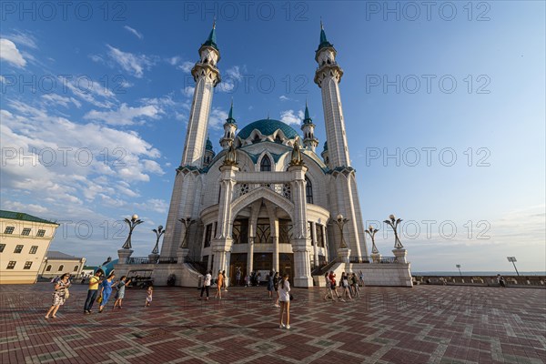 Kul Sharif Mosque in the Kremlin at sunset