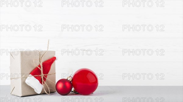 Small gift box with baubles table. Resolution and high quality beautiful photo