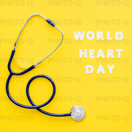 Top view stethoscope heart day. Resolution and high quality beautiful photo