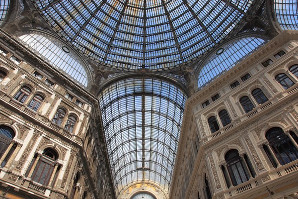 Galleria Umberto I. Shopping arcade covered by a large glass dome