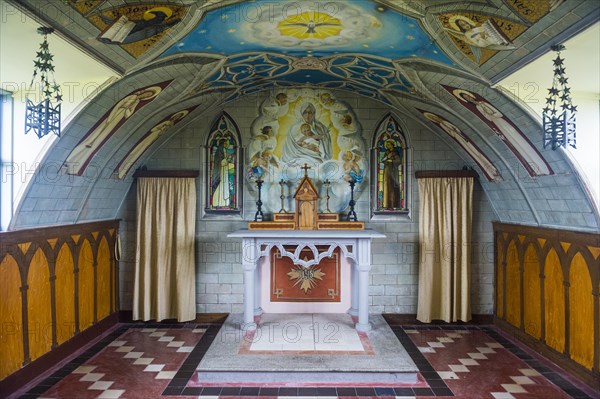 Wall paintings in the war prisoner build Italian Chapel