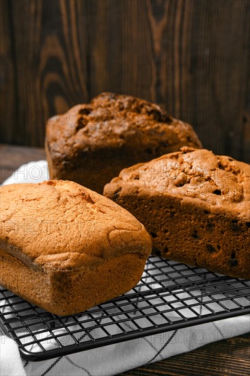 Assortment of fresh biscuit cakes with different stuffing