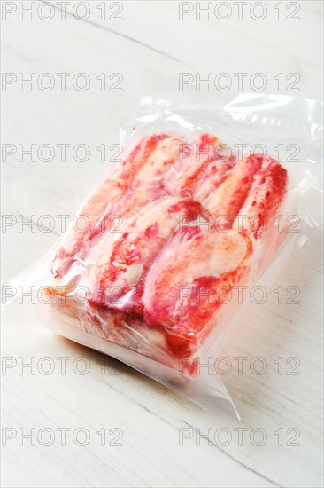 Vacuum packed king crab meat