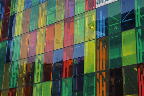 Colorful windows of the Palais des congres de Montreal