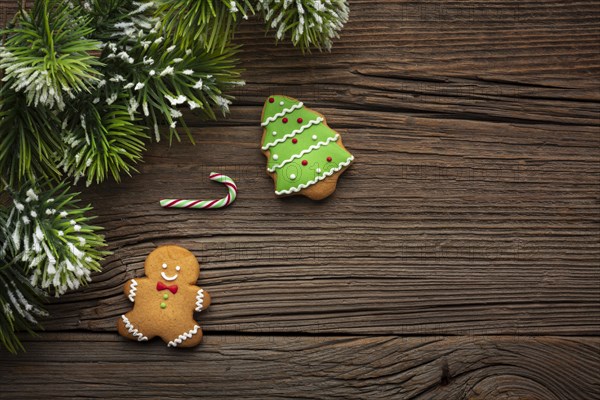 Top view gingerbread man with copy space. Resolution and high quality beautiful photo