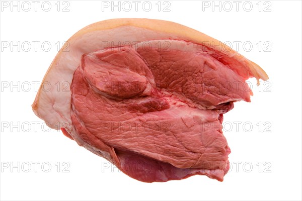 Raw fresh pork shoulder joint meat isolated on white background