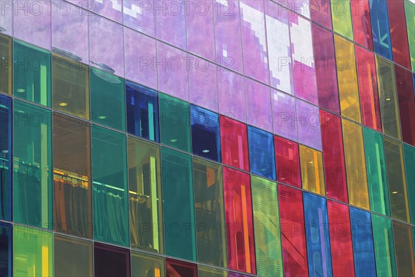 Colorful windows of the Palais des congres de Montreal