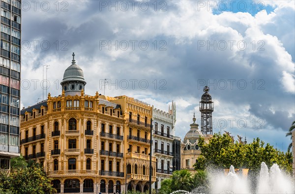Architecture and buildings over Plaza del Ayuntamiento