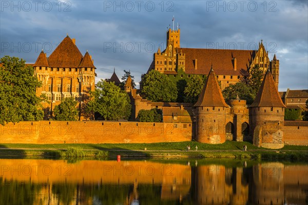 Unesco world heritage sight Malbork castle at sunset