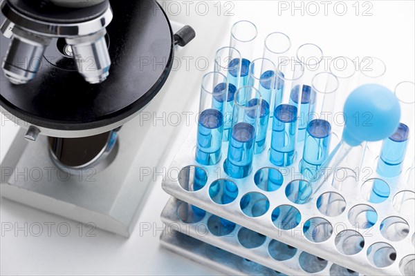 High angle blue chemical substances arrangement