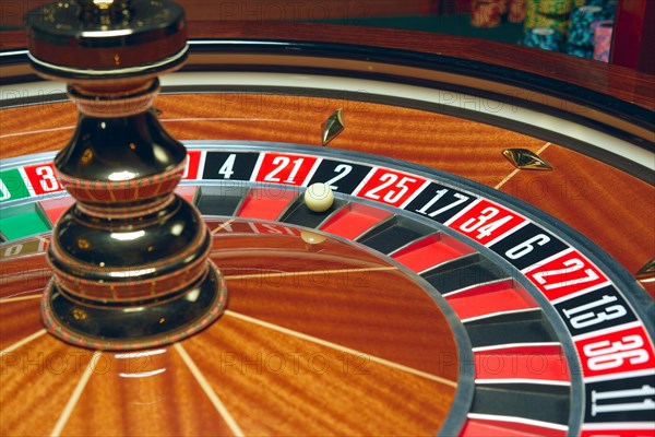 Casino Roulette with ball. Winning combination