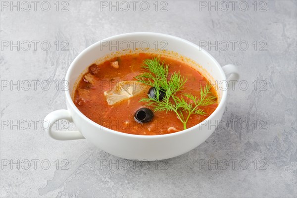 Classic saltwort soup in a bowl