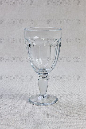 Empty and clean vintage faceted wine glass