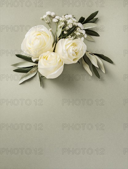 Copy space wedding floral ornament