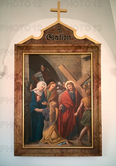 Stations of the Cross by an unknown artist in the ambulatory of the Catholic pilgrimage church of the Holy Trinity in Kappl