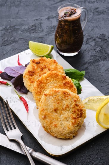 Potato pancakes stuffed with trout forcemeat