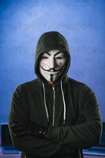 Hacker with anonymous mask