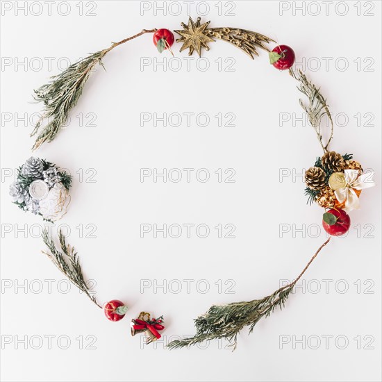 Christmas wreath from branches