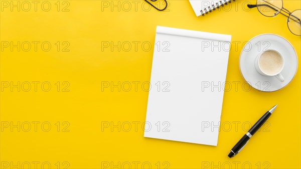 Top view blank notebook. Resolution and high quality beautiful photo