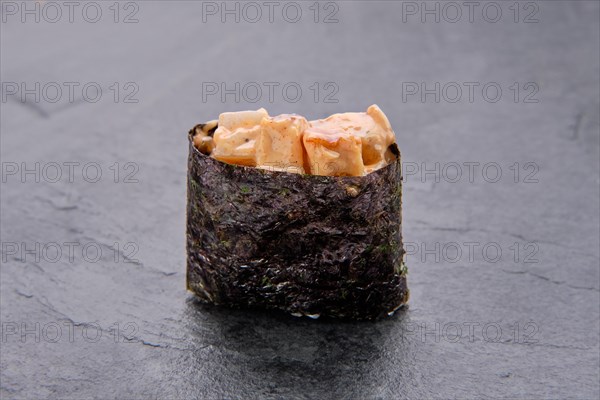 Macro photo of nigiri scallop