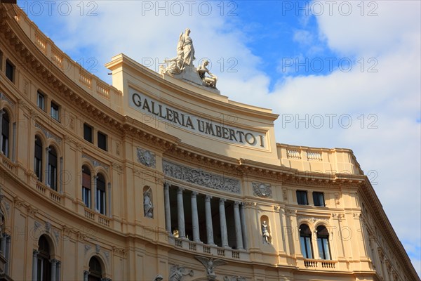 Galleria Umberto I. Shopping arcade covered by a large glass dome