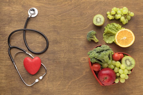Top view healthy food world heart day. Resolution and high quality beautiful photo
