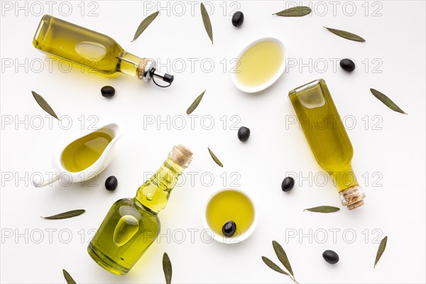 Olive oil saucers bottles