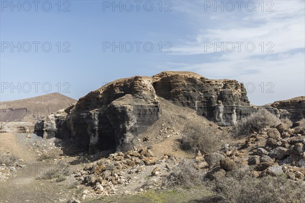 Rocky landscape around the volcano Montana de Guenia