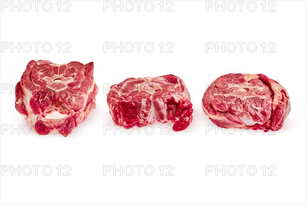 Fresh raw lamb neck isolated on white background