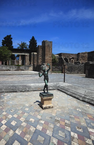 House of the Faun with bronze statue of a dancing faun