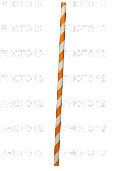 Disposable colorful cocktail straw isolated on white background