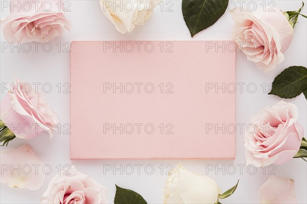 Flat lay valentine s day concept with copy space