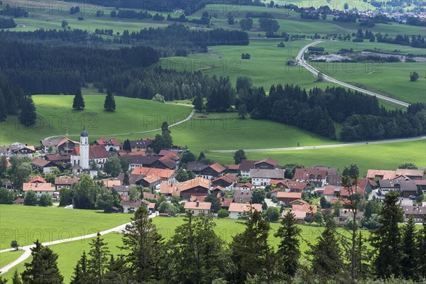 View from the Eisenberg castle ruins of the village of Eisenberg