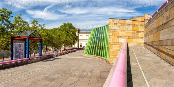 New State Gallery Modern Architecture Panorama in Stuttgart