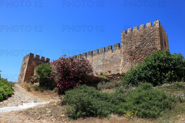 Frangokastello Fortress on the south coast of the Mediterranean island