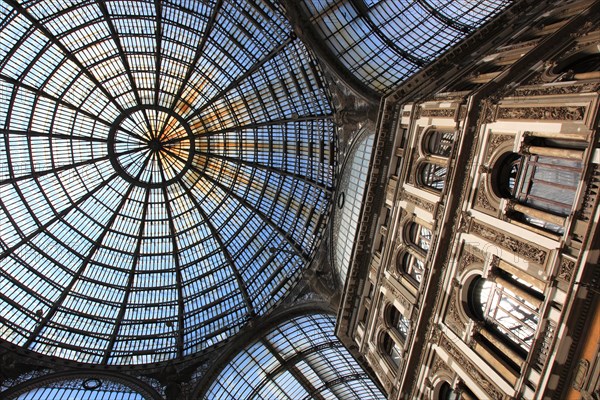 Galleria Umberto I. Shopping arcade covered by a large glass dome