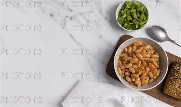 Delicious cooked beans bowl