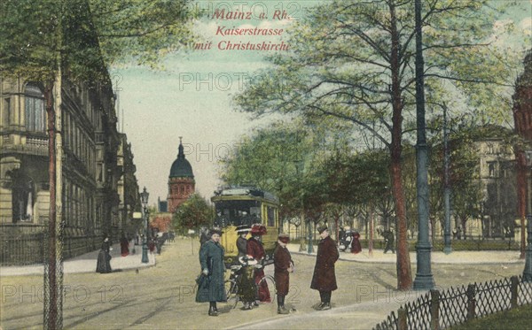 The Kaiserstrasse and the Christuskirche in Mainz