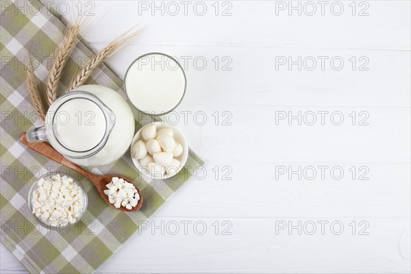 Copy space top view arrangement with milk