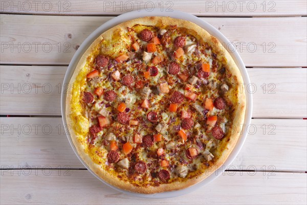 Pizza with sausage